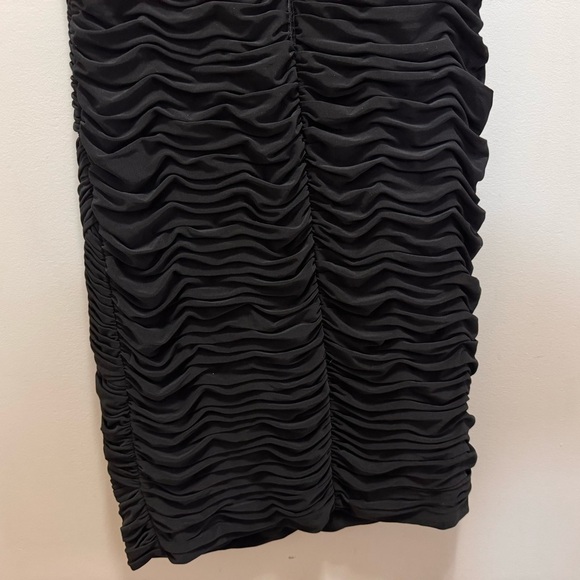 Adrianna Papell Ruched Black Bodycon Dress Size 12 - Picture 7 of 9
